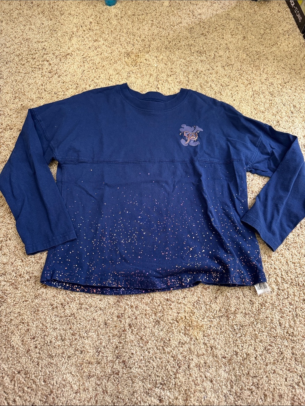 Walt Disney world 50th Anniversary Royal Blue Spirit Jersey with Sparkle Detail